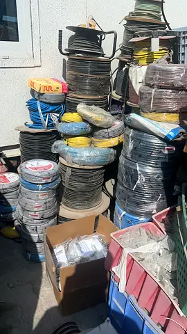 Bulk rolls of electrical cable and wiring - mixed types, used stock
