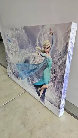 Frozen-themed framed wall art print (Elsa) - canvas panel