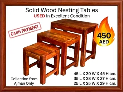 Solid wood nesting tables