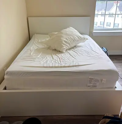 Ikea Queen size bed with mattress and storage drawers