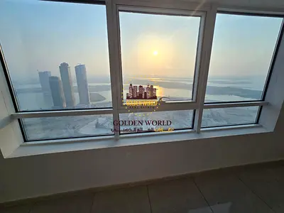 3BR with balcony in Al Khan Al Mamzar, master bedroom, maid's room, 4 bathrooms, panoramic sea views, gym, pool and free parking. AED 74,999/year.