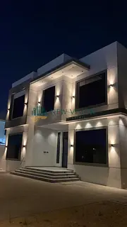Luxury modern villa for rent in Al-Tarfa, featuring a private garden and 5 master bedrooms.