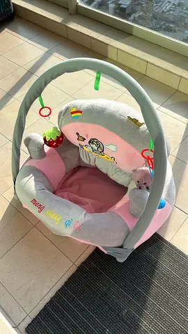 Soft Cozy Baby Floor Seat with Toy Arch - Light Pink, Gently Used