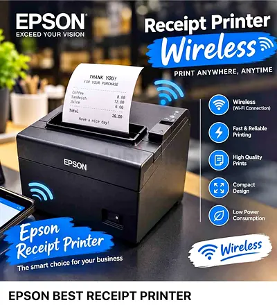 Epson Wireless Thermal Receipt Printer - Compact POS Printer
