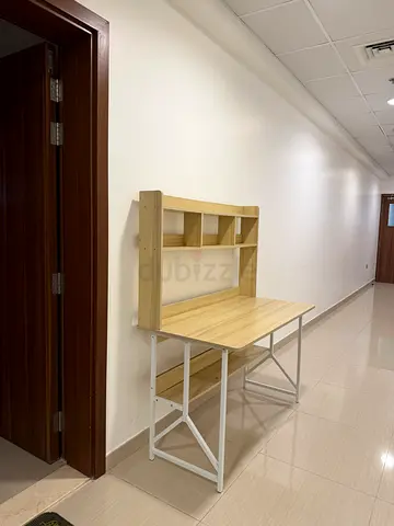 Wooden kids' study table with book shelves - good condition