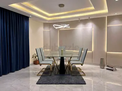 Modern Glass & Gold 6-Seater Dining Set (Needs seats & Base Repair) - 175 AED