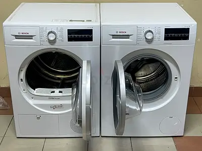 Bosch front load washer and condenser dryer set - used, working