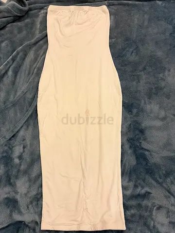 White strapless bodycon midi dress - size S