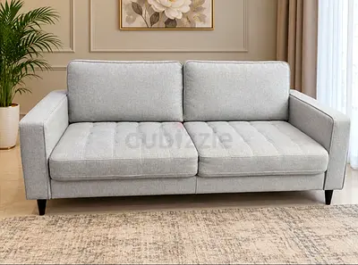Light grey 3-seater fabric sofa in good condition