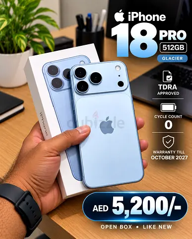 Iphone 18 pro 512GB Glacier TDRA- (cycle count-0)