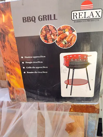 Relax Round BBQ Charcoal Grill - Portable 36cm Roaster