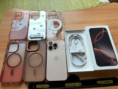iPhone 16 Pro 256GB Dessert Titanium with 5 Cases & original Charger cable