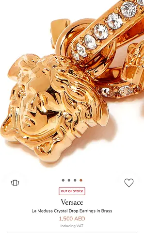 Authentic versace gold  earing