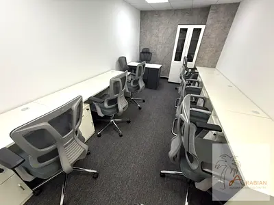 Furnished Office for Rent in Bur Dubai | 6-7 Persons | DEWA & Chiller Free | 6-Month Lease