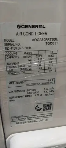 Fujitsu General AOGA60FRTBSU 5-Ton Split Air Conditioner (Used)