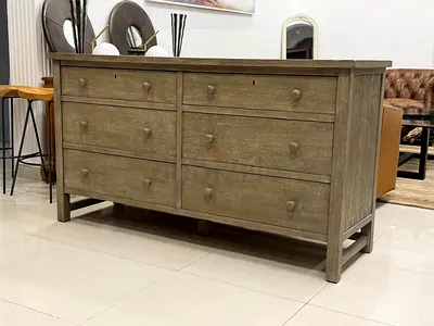 pottery barn Solid Wood 6-Drawer Dresser / Sideboard - Neutral Oak Finish