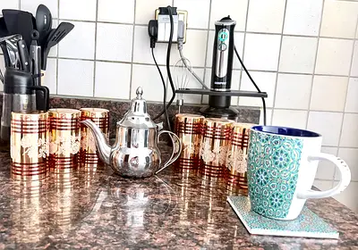 Traditional Moroccan Teapot + 6 Tea Glasses | AED 50