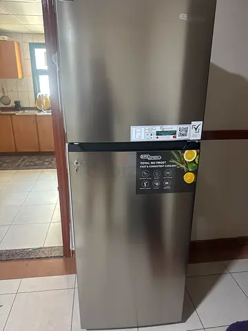 Single-door stainless steel refrigerator — good working condition