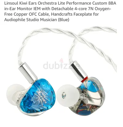 Linsoul Kiwi Ears Orchestra Lite Performance Custom 8BA in-Ear Monitor IEM with Detachable 4-core 7N