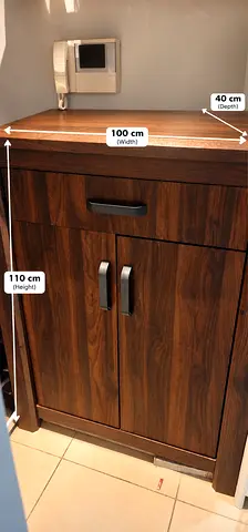 Wooden hallway shoe cabinet - 100x40x110 cm, good condition