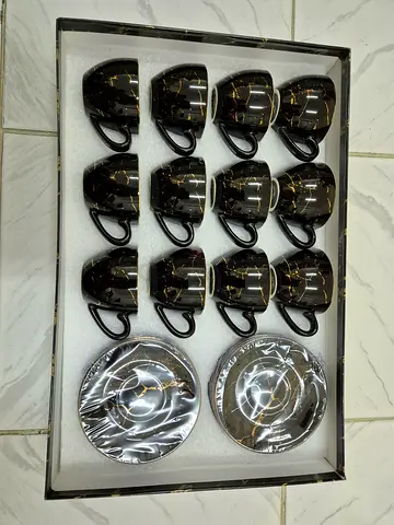 Kawa set 6 cups or plats
