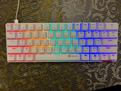 White blue key mechanical gaming keyboard