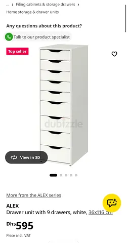 Black IKEA Alex 9 drawers