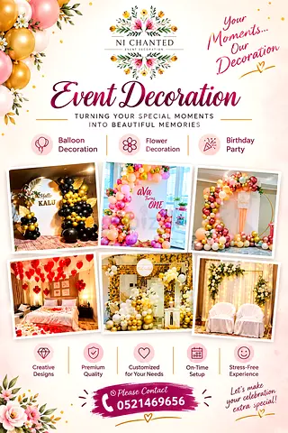 Event Decoration Services — Balloon & Floral Setup for Parties Diwali puja