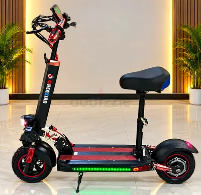 Powerful Motor Electric Scooter with Seat and LED Lights - Good Condition