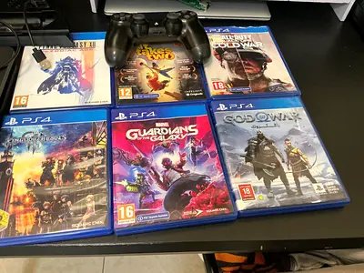 Bundle: PS4 Games (Kingdom Hearts III, Guardians, $%& of War, COD Cold War, more) + 2 Controllers