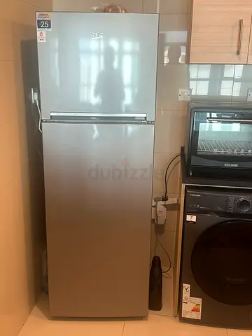 Beko silver double-door refrigerator in excellent condition