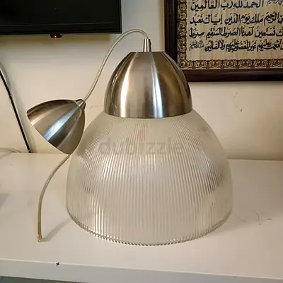 2 IKEA Vintage ceiling pendant light with ribbed glass shade (used)