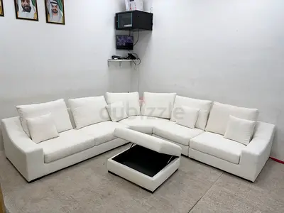 Indigo living brand sofa with footstool