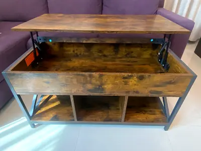 Coffee Table and work desk with Storage: VASAGLE lift-up coffee table
