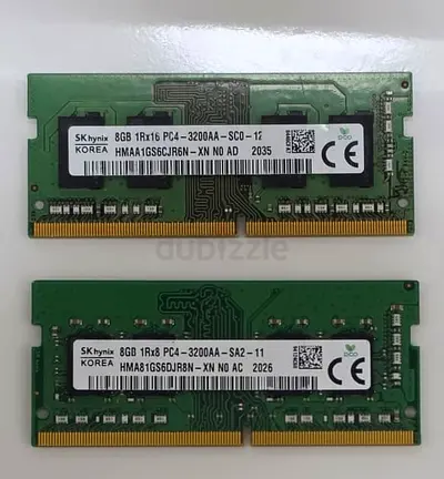 pair (two pieces) of SKhynix 8GB DDR4 3200MHz SODIMM laptop RAM (2x8GB)