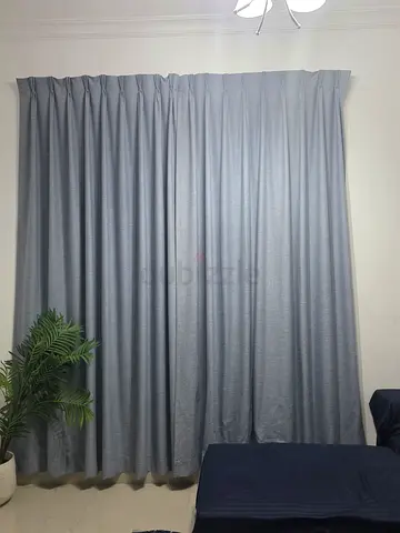 Grey blackout curtains - set of full-length panels (3 sets)