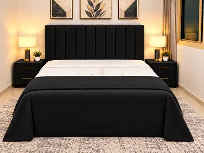 Modern Black Queen bed storage including mattress good quality Queen bed strong