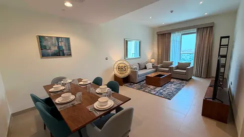luxury fully furnished 2bhk with maids room rent only 155k close to metro
