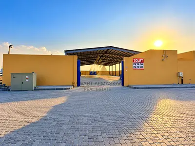 20,000 Sq Ft Open Yard with 11,108 Sq Ft Shed for Rent in Al Sajaa | 230 kVA Power | 5 Offices | Ma