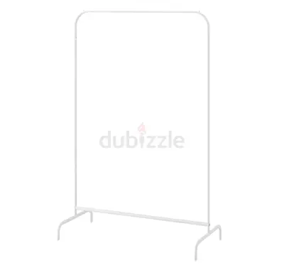 Simple white freestanding garment/clothes rack