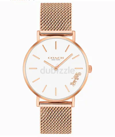 Coach Rosé Gold Mesh Bracelet Women's Watch - Minimal White Dial