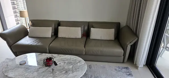 Three seater leather sofa