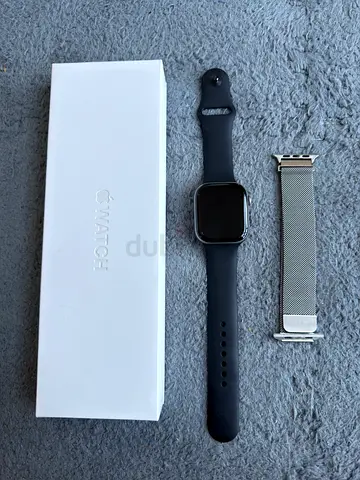 Apple Watch Series 11 46mm GPS Aluminum Case with Black Sport Band + Metal Milanese Strap and Box