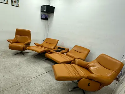 Original leather electric recliner sofa set
