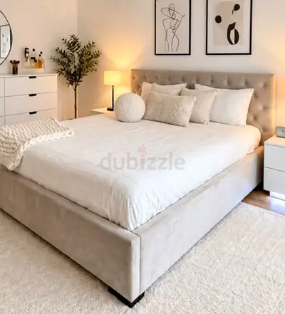 Beige colour 180*200 king size tufted