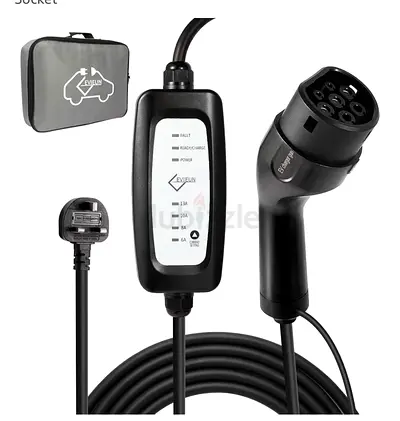 EV Charger Portable 5 Meter with UK 3-Pin Plug, Type 2 EV Charging Cable Adjustable Current 6A-13A 2
