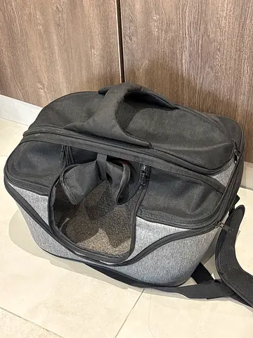 Soft pet carrier - grey/black