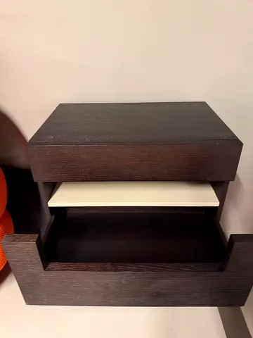 Brand new dark wood bedside tables