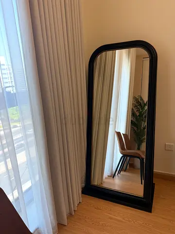 Large Full-Length Black Framed Floor Mirror - Good Condition