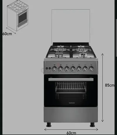 60cm Free-standing Gas Cooker with Oven — Stainless Steel